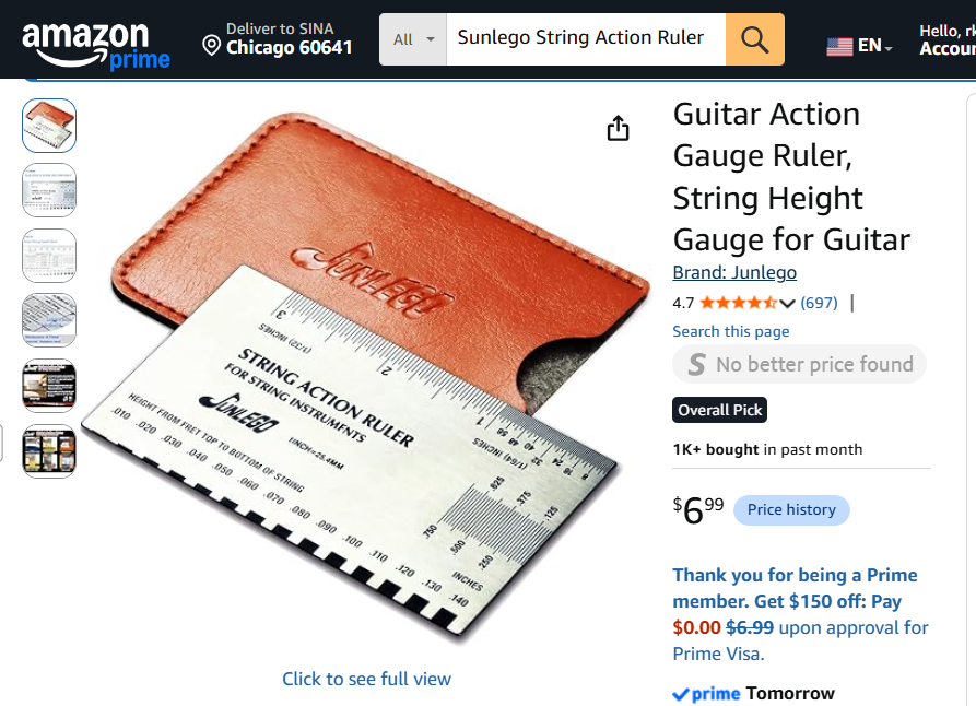 Sunlego string action ruler with protective case